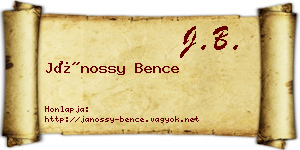 Jánossy Bence névjegykártya