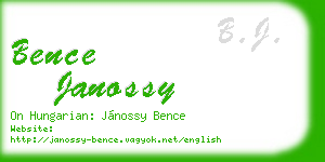 bence janossy business card